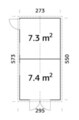 Palmako redskapsbod Dan 4 - 14,7 m² 273 x 550 cm